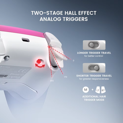 Two-stage analog triggers with switchable long or short travel